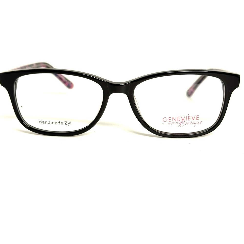 Genevieve Boutique Fragrant Eyeglasses‎ Black Pink Floral Frames 51-16-140 H5673